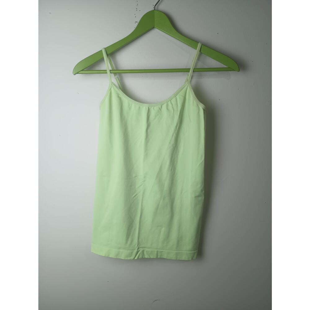 LEI Neon Green Cami Tank Top Women’s Small Adjustable Strap Y2K Layering Basic